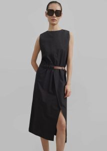 The Frankie Shop Dresses Black Women Romy Belted Midi Dress - Black - Image 2