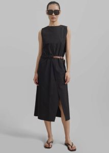 The Frankie Shop Dresses Black Women Romy Belted Midi Dress - Black