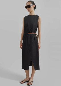 The Frankie Shop Dresses Black Women Romy Belted Midi Dress - Black - Image 4