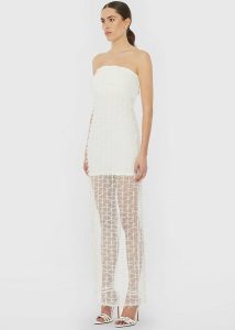 The Frankie Shop Dresses Rotate Bow Tube Dress - Egret White Women - Image 2