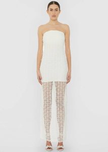 The Frankie Shop Dresses Rotate Bow Tube Dress - Egret White Women
