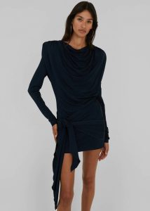 The Frankie Shop Dresses Rotate Slinky Waterfall Dress - Dark Blue Blue Women - Image 2