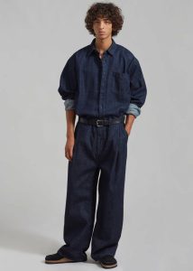 The Frankie Shop Drew Denim Pants - Raw Wash Blue Bottoms Men - Image 4