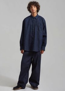 The Frankie Shop Drew Denim Pants - Raw Wash Blue Bottoms Men - Image 5
