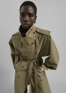 The Frankie Shop Green Outerwear Davos Trench Coat - Pale Olive Women - Image 2
