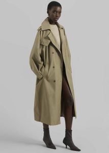 The Frankie Shop Green Outerwear Davos Trench Coat - Pale Olive Women - Image 4