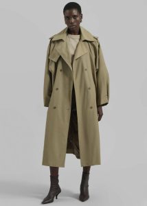 The Frankie Shop Green Outerwear Davos Trench Coat - Pale Olive Women - Image 5