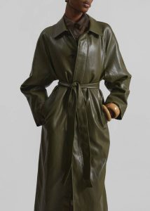 The Frankie Shop Green Outerwear Skane Faux Leather Trench - Khaki Women - Image 2