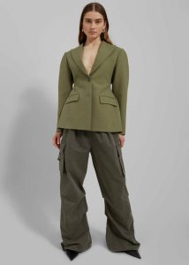 The Frankie Shop Green Women Colette Hourglass Blazer - Khaki Outerwear - Image 2