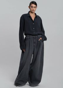 The Frankie Shop Grey Lotta Fluid Shirt - Charcoal Tops Women - Image 4