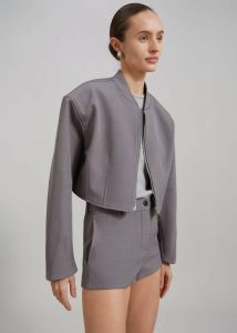 The Frankie Shop Grey Outerwear Banks Cropped Jacket - Grey Women - Image 5