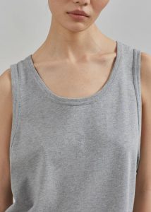 The Frankie Shop Grey Tops Rexy Embroidered Tank Top - Grey Melange Women - Image 4