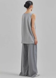 The Frankie Shop Grey Tops Rexy Embroidered Tank Top - Grey Melange Women - Image 5