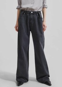 The Frankie Shop Grey Women Hayla Denim Pants - Grey Wash Bottoms - Image 2