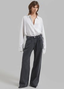 The Frankie Shop Grey Women Hayla Denim Pants - Grey Wash Bottoms