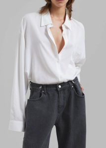 The Frankie Shop Grey Women Hayla Denim Pants - Grey Wash Bottoms - Image 3