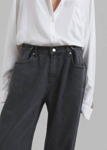 The Frankie Shop Grey Women Hayla Denim Pants - Grey Wash Bottoms - Image 5