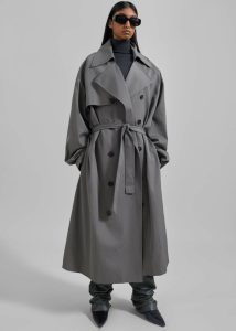 The Frankie Shop Grey Women Outerwear Mavis Oversized Trench - Grey - Image 5