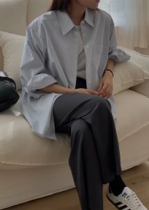 The Frankie Shop Jody Button Up Shirt - Light Blue Women Blue Tops