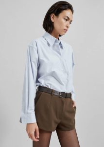 The Frankie Shop Jody Button Up Shirt - Light Blue Women Blue Tops - Image 4