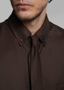 The Frankie Shop Kaden Wool Tie - Brown Men Ties Brown