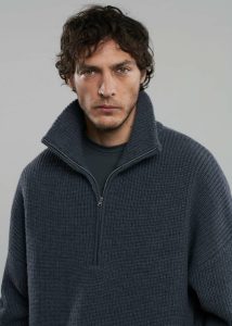 The Frankie Shop Knitwear Harrison Quarter Zip Jumper - Grey Melange Men Grey - Image 5