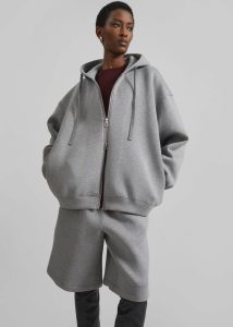 The Frankie Shop Loungewear Grey Women Rian Oversized Hoodie - Grey - Image 2