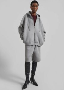 The Frankie Shop Loungewear Grey Women Rian Oversized Hoodie - Grey - Image 4