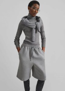 The Frankie Shop Loungewear Grey Women Rian Sweatshorts - Grey - Image 4