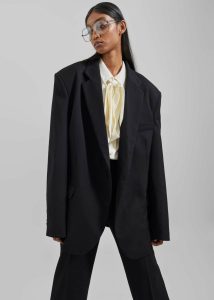 The Frankie Shop Lyra Oversized Blazer - Black Women Outerwear Black - Image 4