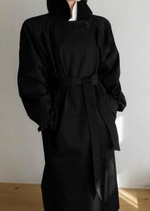 The Frankie Shop Marisol Box Shoulder Trench - Black Women Black Outerwear - Image 5