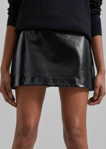 The Frankie Shop Mary Crackled Faux Leather Mini Skirt - Black Bottoms Black Women - Image 5