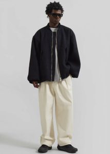 The Frankie Shop Men Black Outerwear Astra Wool Bomber Jacket - Black - Image 4