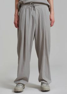 The Frankie Shop Men Bottoms Eliott Crinkle Pants - Grey Grey - Image 2