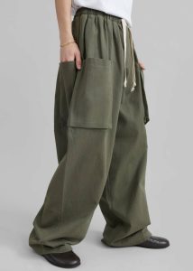 The Frankie Shop Men Bottoms Lauri Drawstring Cargo Pants - Khaki Green - Image 2