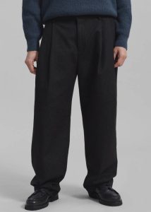 The Frankie Shop Men Bottoms Stephen Pleated Denim Trousers - Black Black
