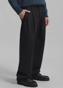 The Frankie Shop Men Bottoms Stephen Pleated Denim Trousers - Black Black - Image 4