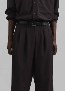 The Frankie Shop Men Brown Dalton Wool Blend Trousers - Brown Bottoms - Image 2