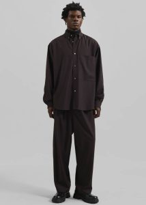 The Frankie Shop Men Brown Dalton Wool Blend Trousers - Brown Bottoms - Image 5