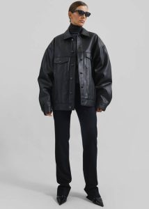 The Frankie Shop Men Conan Faux Leather Jacket - Black Black Outerwear - Image 3
