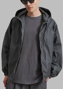 The Frankie Shop Men Grey Orlando Anorak - Charcoal Outerwear - Image 4