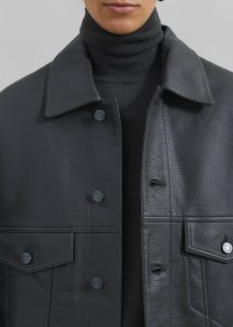 The Frankie Shop Men Grey Outerwear Conan Faux Leather Jacket - Dark Grey - Image 3