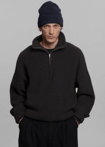 The Frankie Shop Men Headwear Blue Amo Wool Beanie - Navy - Image 3
