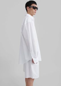 The Frankie Shop Men Matthias Oversized Shirt - White Tops White - Image 5