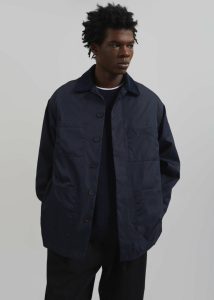 The Frankie Shop Men Outerwear Blue Mason Corduroy Collar Boxy Jacket - Navy - Image 4