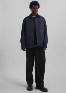 The Frankie Shop Men Outerwear Blue Mason Corduroy Collar Boxy Jacket - Navy - Image 5