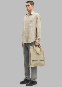 The Frankie Shop Men Tops Samsøe Samsøe Saluan J Shirt - Seneca Rock Beige - Image 3