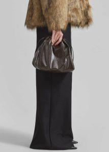 The Frankie Shop Morgan Crackled Faux Leather Small Pouch - Brown Bags Brown Women - Image 2