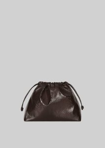The Frankie Shop Morgan Crackled Faux Leather Small Pouch - Brown Bags Brown Women