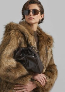 The Frankie Shop Morgan Crackled Faux Leather Small Pouch - Brown Bags Brown Women - Image 5